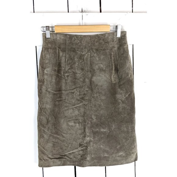 Vintage Evan Davies suede leather knee high pencil skirt 8 - Picture 4 of 5